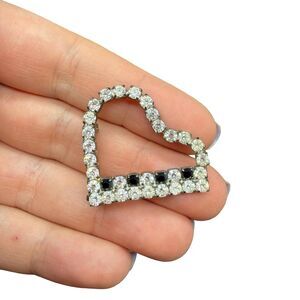 Vintage Jewelry Piano Love Brooch Heart Piano Rhinestone Pin Piano Gift